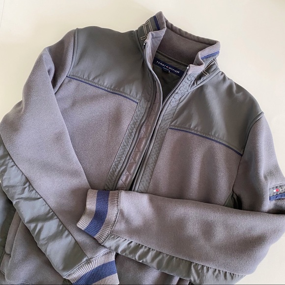 Tommy Hilfiger Jacket Gray & Navy Zip Up - Picture 10 of 10